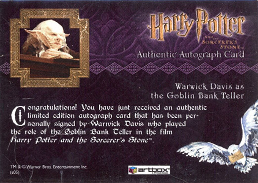 Warwick Davis as Gringotts Goblin - Back