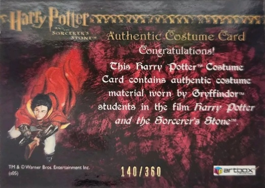 Gryffindor Student Tie - Back