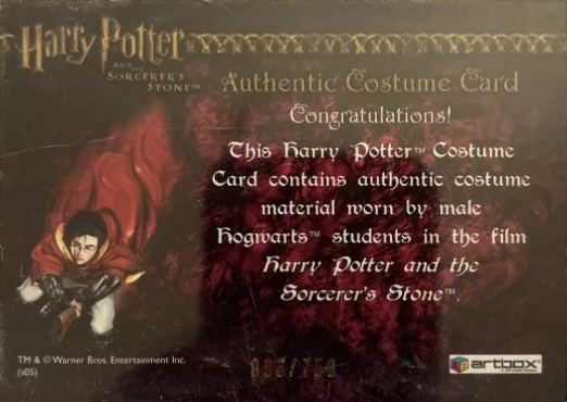 Male Hogwarts Students Costume - Back