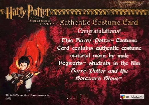 Male Hogwarts Students Costume - Back