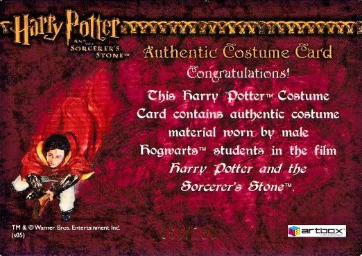 Male Hogwarts Students Costume - Back