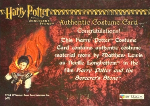 Neville Longbottom's Pajamas - Back