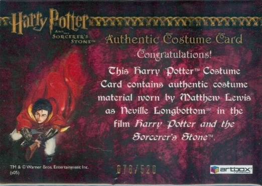 Neville Longbottom's Pajamas - Back