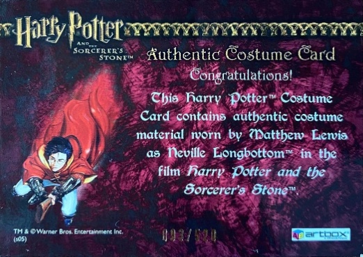 Neville Longbottom's Pajamas - Back