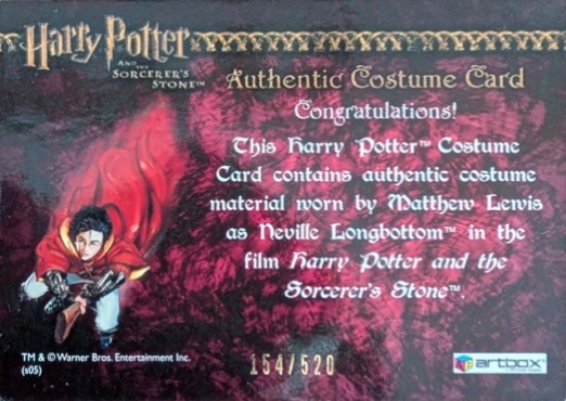 Neville Longbottom's Pajamas - Back