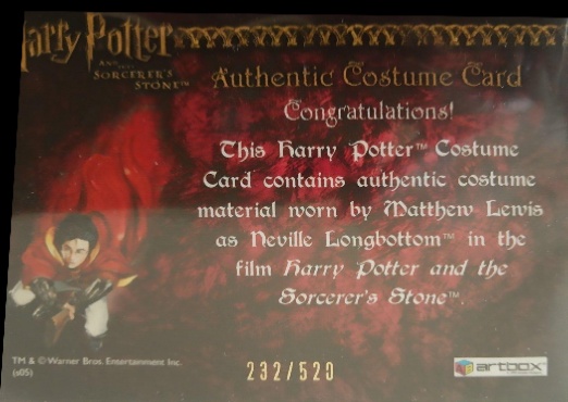 Neville Longbottom's Pajamas - Back