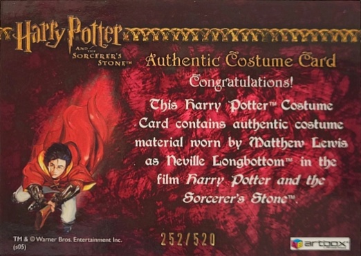 Neville Longbottom's Pajamas - Back