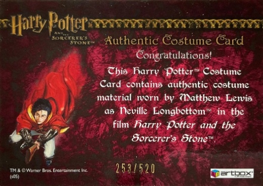 Neville Longbottom's Pajamas - Back