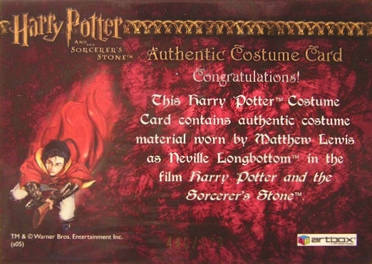 Neville Longbottom's Pajamas - Back