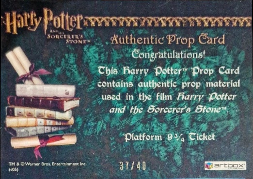 Platform 9-34 Ticket - Back