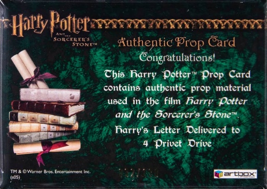Harry's Letter Delivered to 4 Privet Drive - Back
