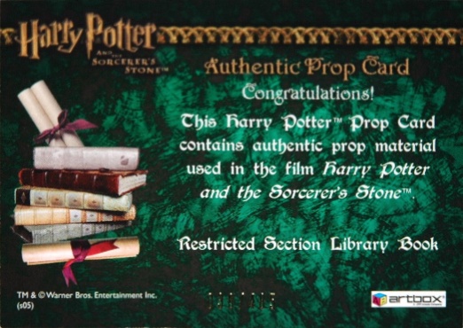 Restricted Section Library Book - Back