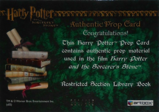 Restricted Section Library Book - Back