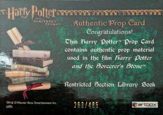 Restricted Section Library Book - Back