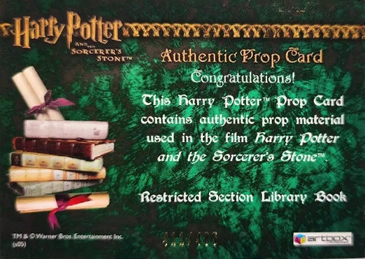 Restricted Section Library Book - Back