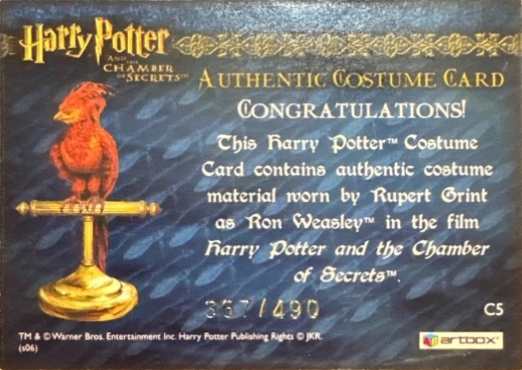 C5 - Ron Weasley's Tartan Shirt - Back