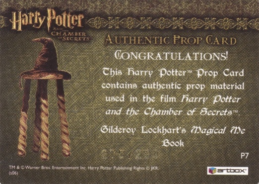 P7 - Gilderoy Lockhart's Magical Me Book - Back
