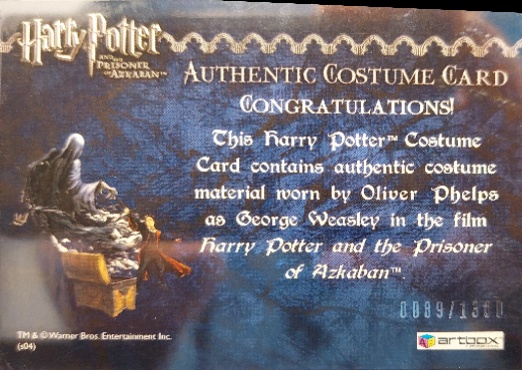 George Weasley's Red Quidditch Costume - Back