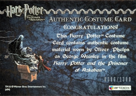 George Weasley's Red Quidditch Costume - Back