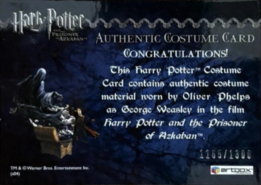 George Weasley's Red Quidditch Costume - Back