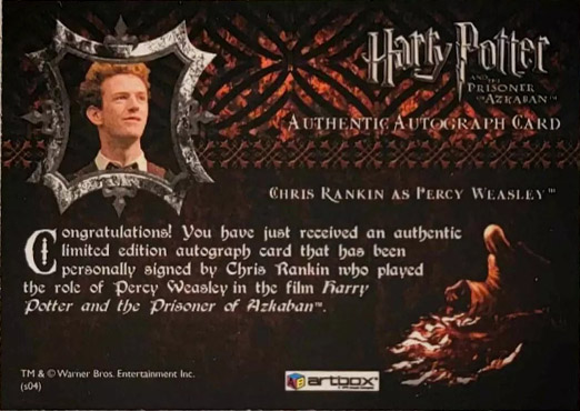 Chris Rankin as Percy Weasley - Back
