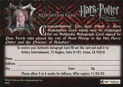 Redemption Card Reverse