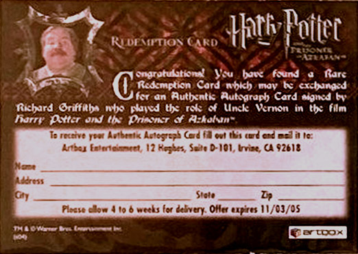 Redemption Card Reverse
