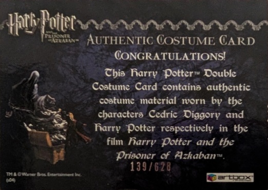 Cedric Diggory  Harry Potter Quidditch Robes - Back