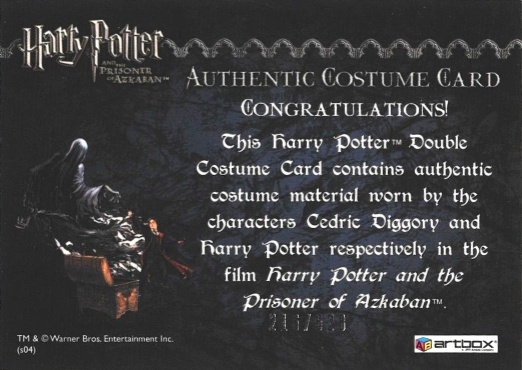 Cedric Diggory  Harry Potter Quidditch Robes - Back