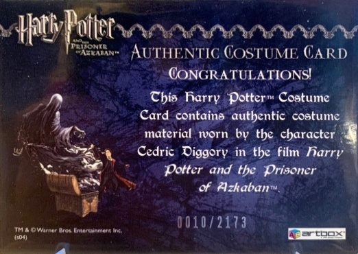 Cedric Diggory's Quidditch Robe - Back