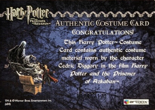 Cedric Diggory's Quidditch Robe - Back