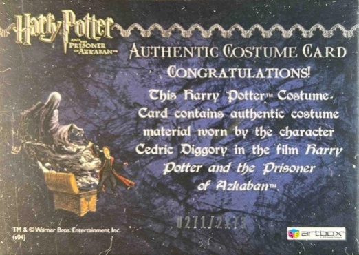 Cedric Diggory's Quidditch Robe - Back