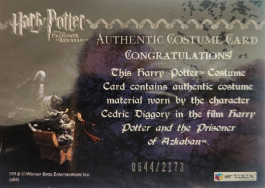 Cedric Diggory's Quidditch Robe - Back