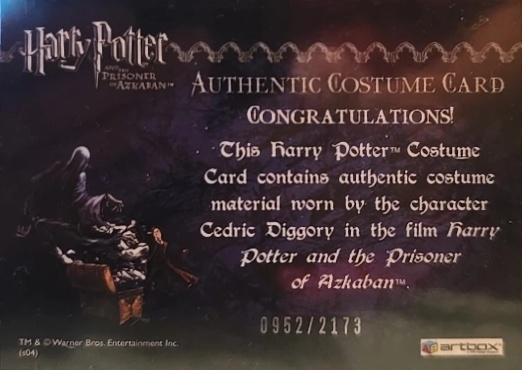 Cedric Diggory's Quidditch Robe - Back