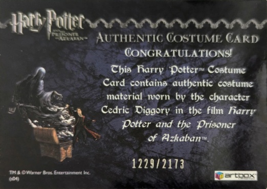 Cedric Diggory's Quidditch Robe - Back
