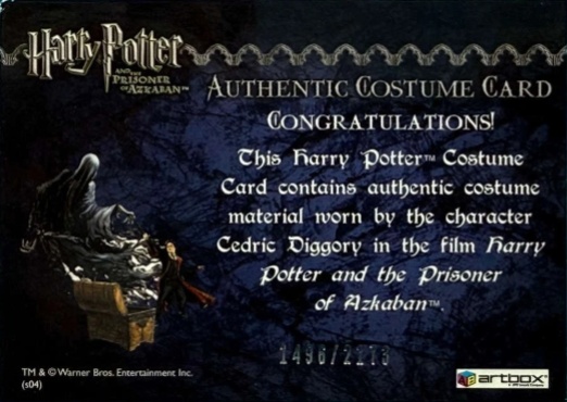 Cedric Diggory's Quidditch Robe - Back