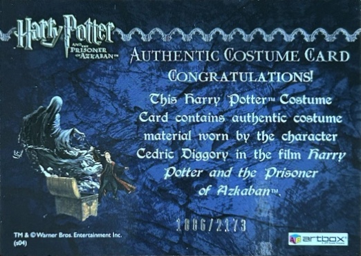 Cedric Diggory's Quidditch Robe - Back