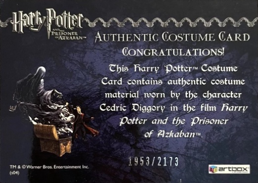 Cedric Diggory's Quidditch Robe - Back