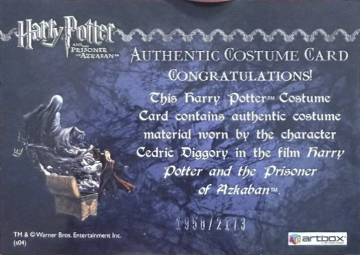 Cedric Diggory's Quidditch Robe - Back