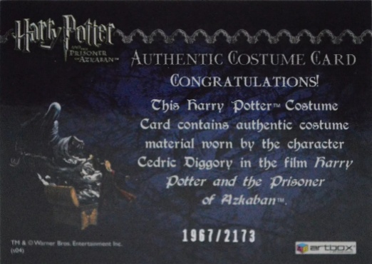 Cedric Diggory's Quidditch Robe - Back