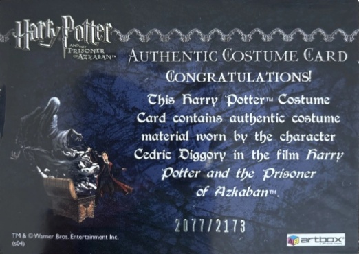 Cedric Diggory's Quidditch Robe - Back