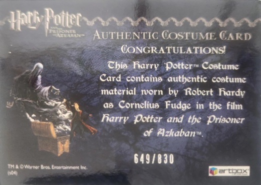 Cornelius Fudge's Coat - Back