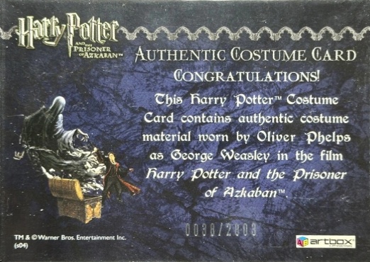 George Weasley's Quidditch Costume - Back