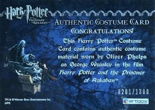 George Weasley's Quidditch Costume - Back