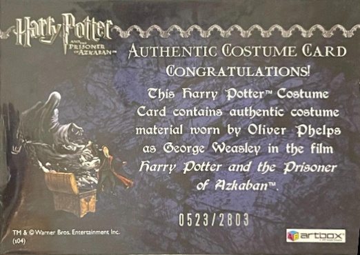 George Weasley's Quidditch Costume - Back