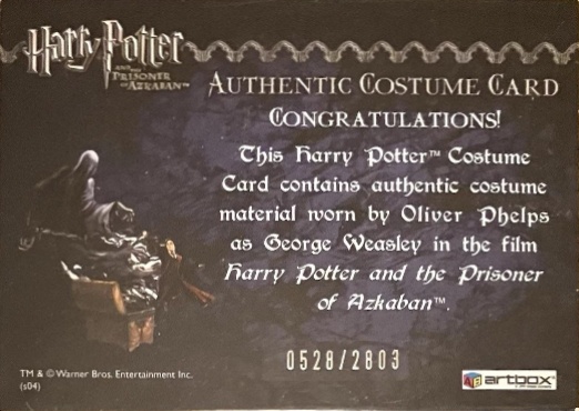 George Weasley's Quidditch Costume - Back