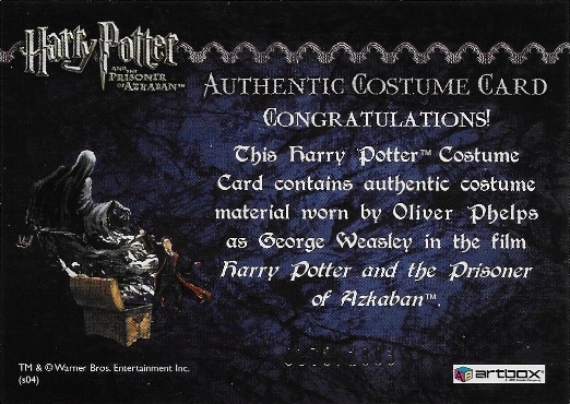 George Weasley's Quidditch Costume - Back