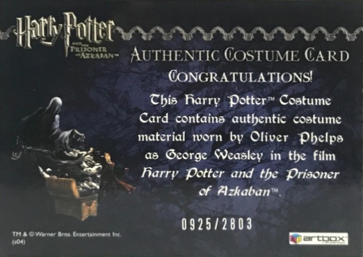 George Weasley's Quidditch Costume - Back