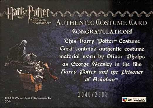 George Weasley's Quidditch Costume - Back