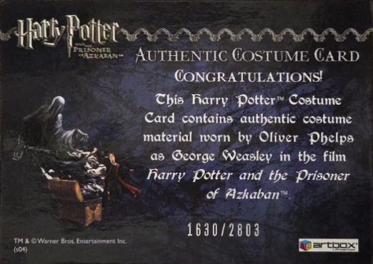 George Weasley's Quidditch Costume - Back